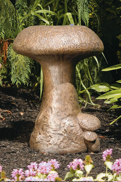 Mushroom Seat or Stool Functional Art Work Statue Cement Concret Statuary